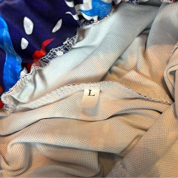 4th of July Patriotic Fireworks Red White & Blue Two Piece Unisex Short Set - Picture 5 of 14